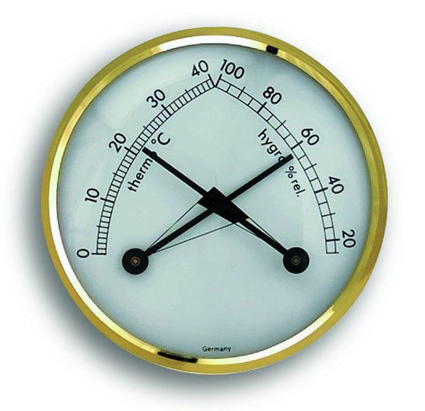 Снимка на Термометър-хидрометър месинг ф70мм.