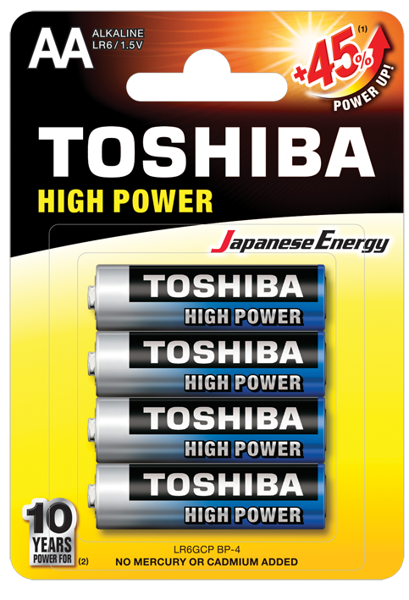 Снимка на Батерия Toshiba Alkaline LR06 1.5V AA - 4 бр. 1TOBA03000000BL06D