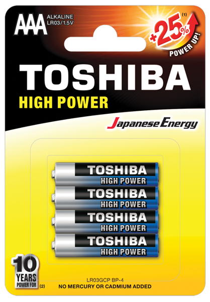 Снимка на Батерия Toshiba Alkaline LR03 1.5V AAA - 4 бр. 1TOBA03000000BL03D