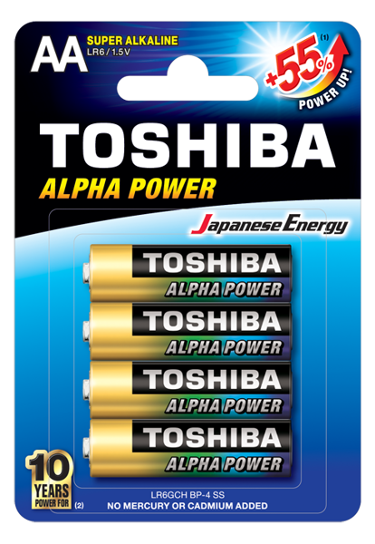 Снимка на Батерия Toshiba Alpha LR6 AA - 4 бр. 1TOBA03000000ALP6D