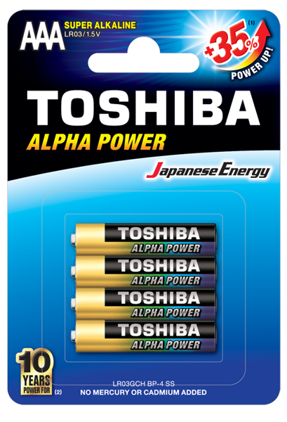Снимка на Батерия Toshiba Alpha LR3 AAA - 4 бр. 1TOBA03000000ALP3D
