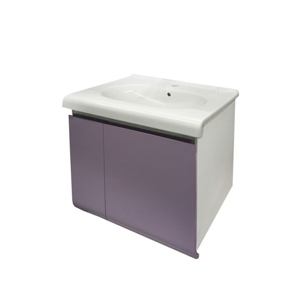Долният шкаф Екатерина 65см в лилав цвят e водоустойчив PVC шкаф с красив дизайн, конзолно монтиране и нежно лаково покритие .