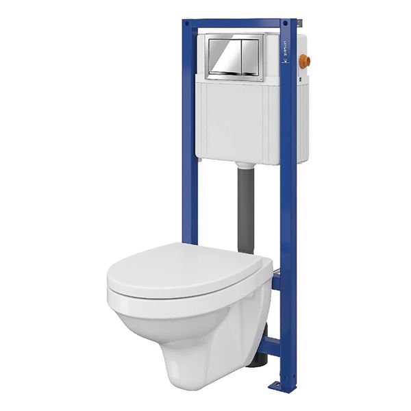 Снимка на Структура за вграждане SET 895 Aqua 02 комплект с бутон+тоалетна чиния и седалка