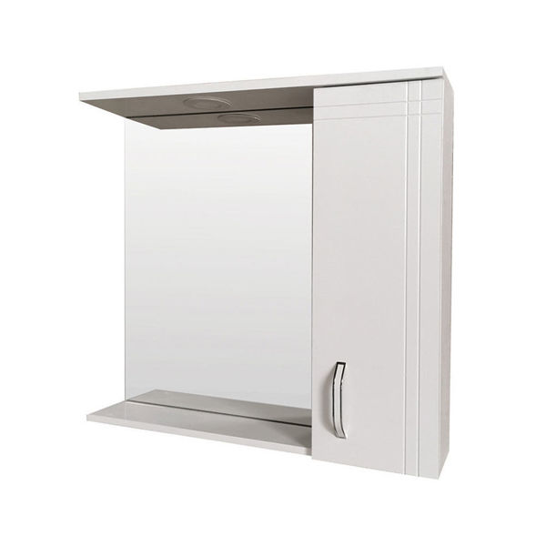 Горен шкаф Наталия направен от PVC плоскости в бял цвят. Шкаф наталия е водоустойчив и с LED осветление.