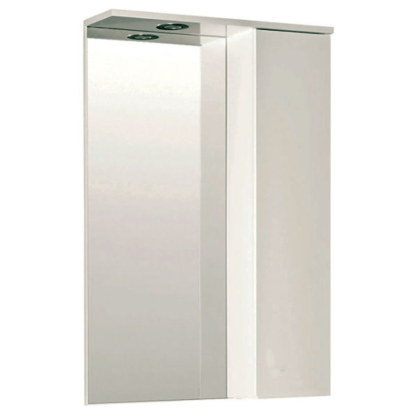 Огледалото АНТОНИЯ 60 см е водоустойчив, PVC шкаф с разчупен дизайн и прекрасно лаково бяло покритие. С него допълните красивата визия на своята баня като ще изглежда по-интересна и стилна. Към огледалният шкаф има вградено удобно лед осветление и странично шкафче с вътрешен рафт.