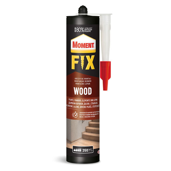 Снимка на Лепило Moment Fix Wood монтажно за дървени елементи - 385гр.