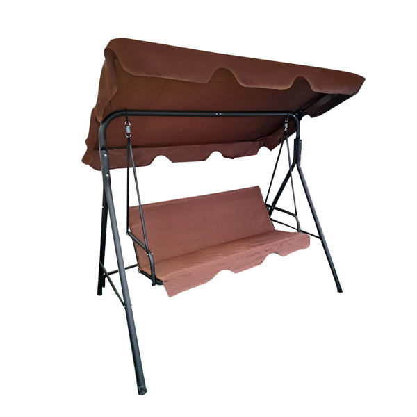 Снимка на Люлка градинска триместна 170х118х153см кафява до 210кг Х