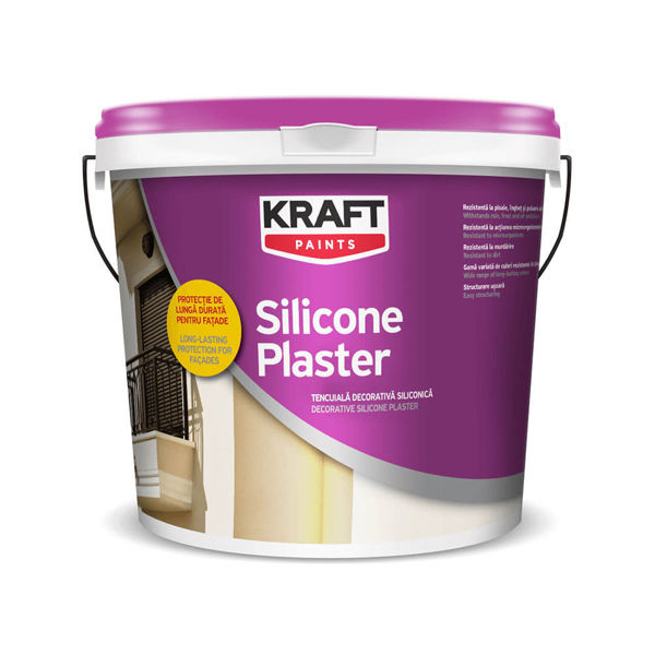Снимка на Мазилка силиконова SILICON PLASTER R15 - Прозрачна - 25kg - Kraft - SILICON25R15TR