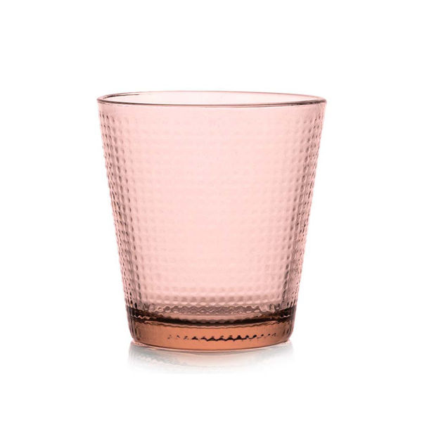 Комплект 6 чаши розово стъкло