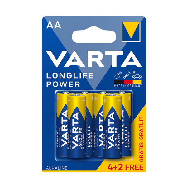 Алкални батерии Varta Longlife Power AA 4+2бр