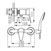 Стенен смесител за душ FERRO BIS77 размери