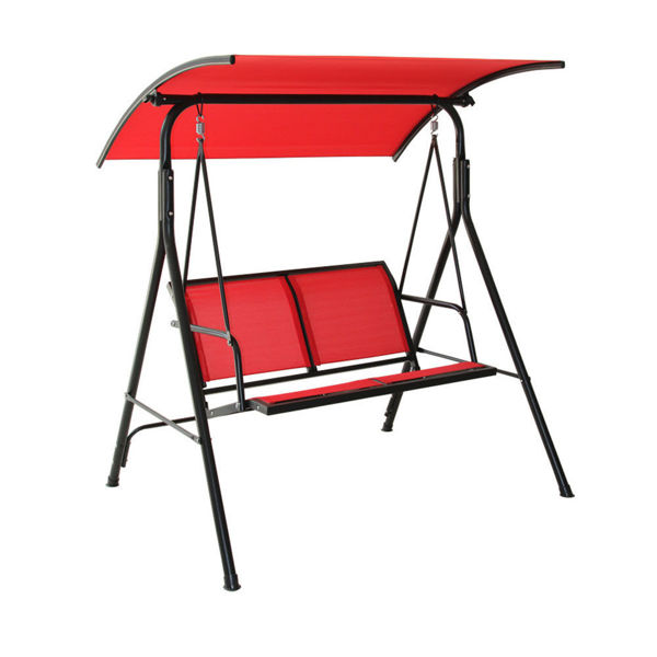 Двуместна градинска люлка червена