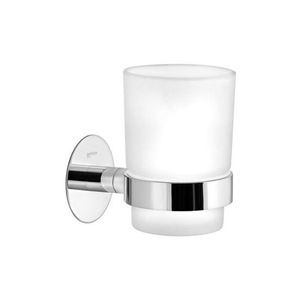 Стъклена чаша с държач за четки за зъби