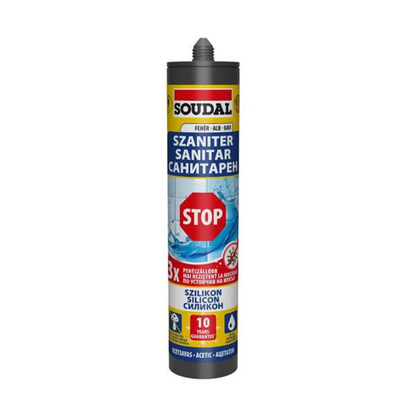 Санитарен силикон Stop Soudal 280ml бежов
